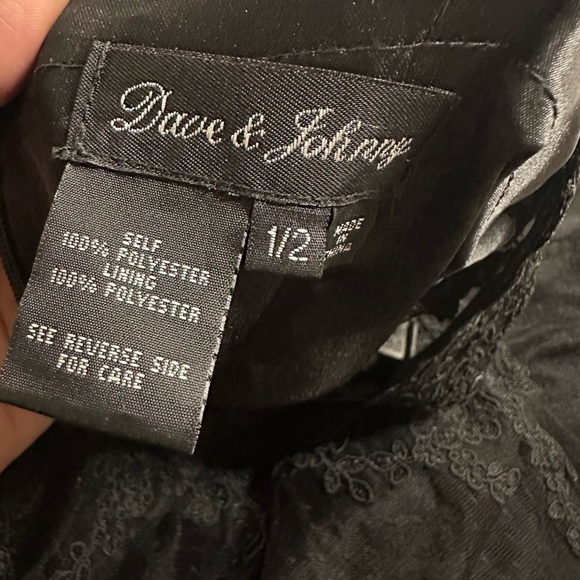 Dave & Johnny Black Lace Maxi Mermaid style Dress size 1/2 - Picture 3 of 4